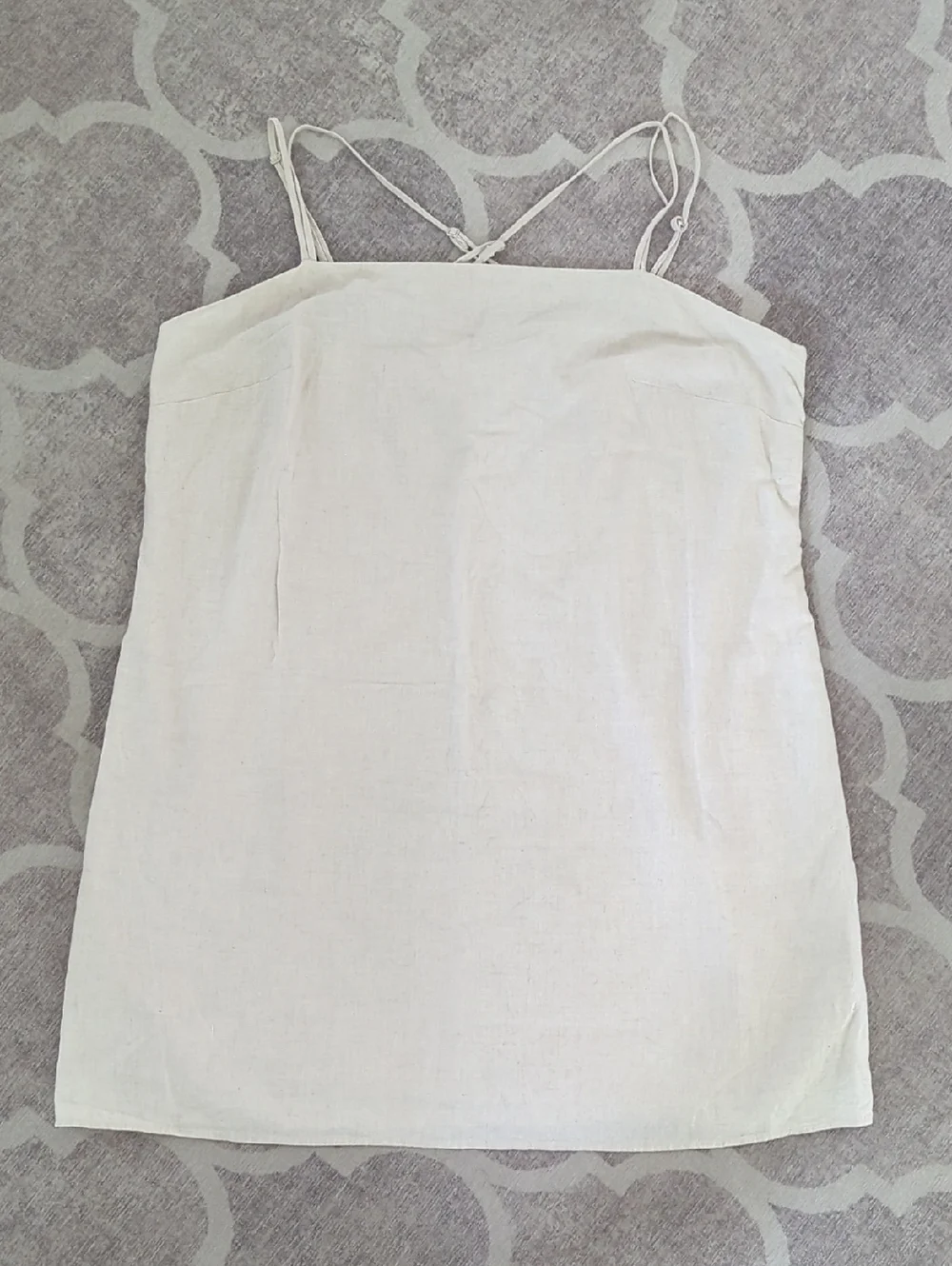 H&M Cream Linen Dress Strap Shoulder Size XL H&M Cream Linen Dress Strap Shoulder Size XL